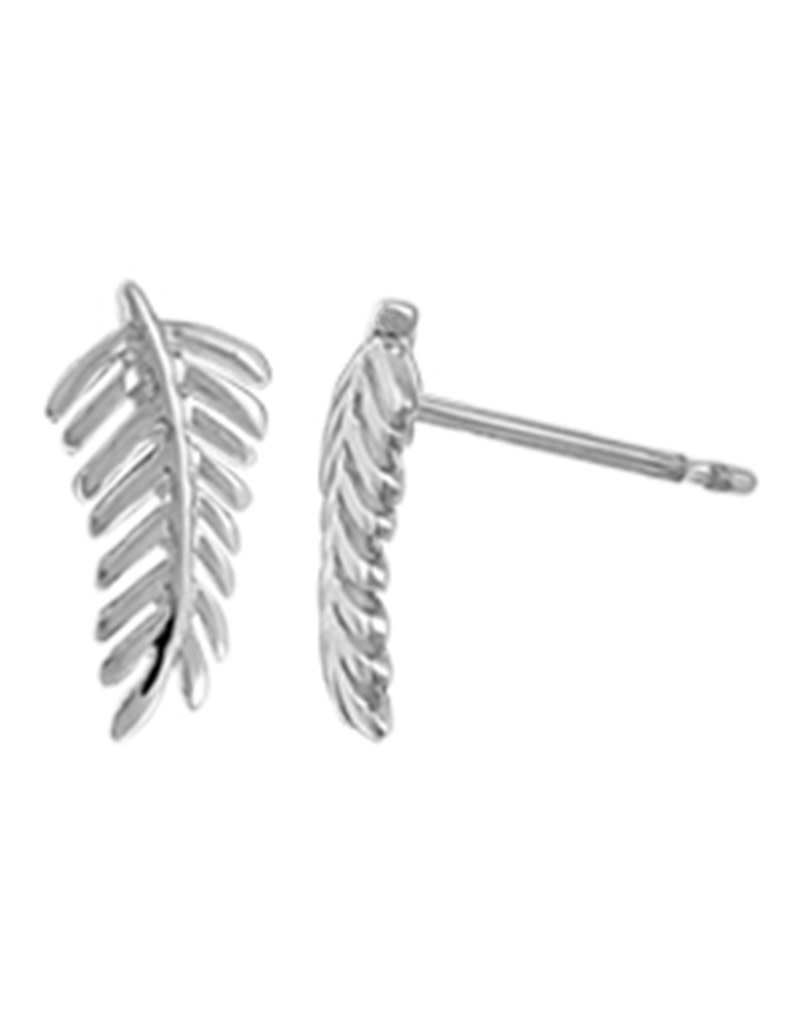 Sterling Silver Leaf Stud Earrings