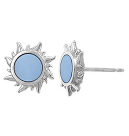 Sun Blue MOP Stud Earrings 10mm