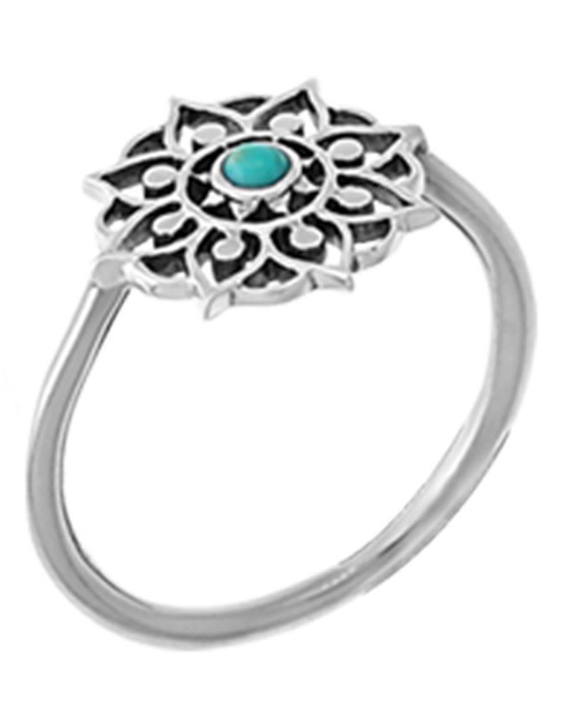 Sterling Silver Filigree Turquoise Ring - Simply Sterling