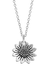 Sterling Silver Sunflower Necklace 18"