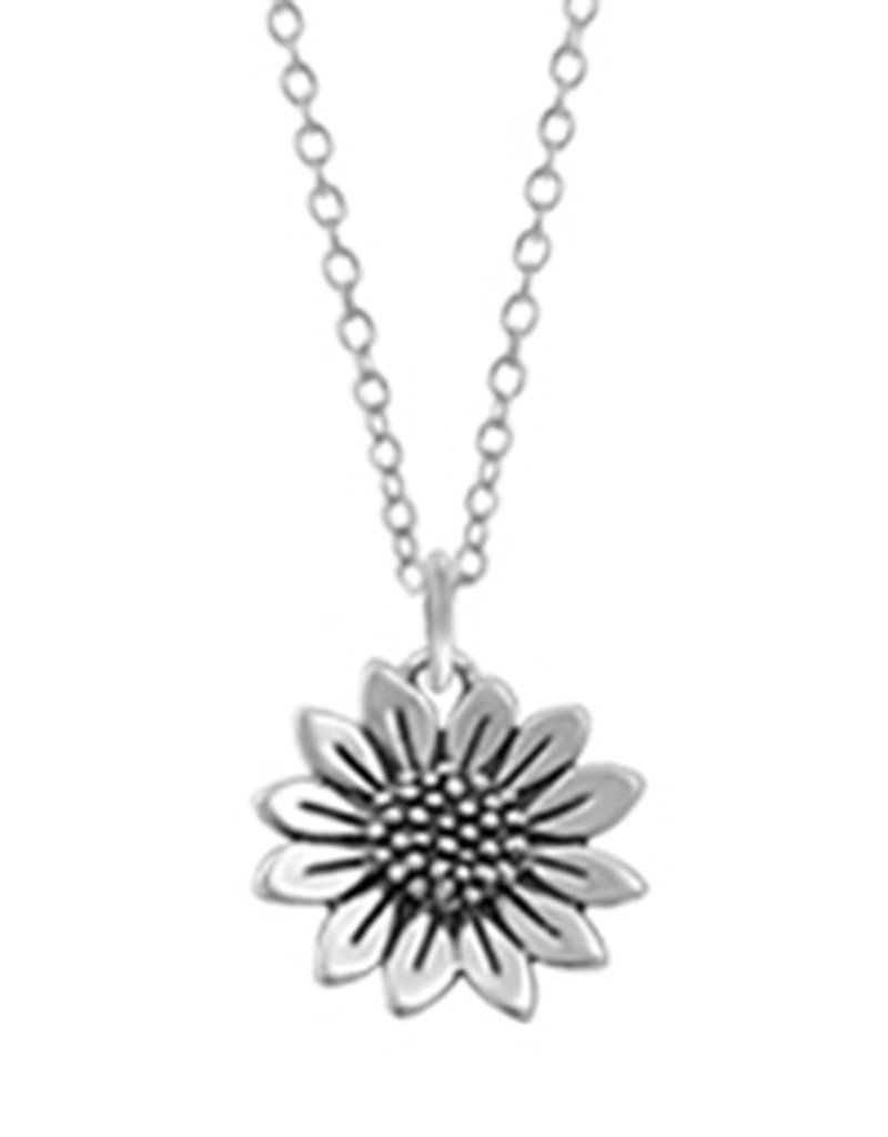 Sterling Silver Sunflower Necklace 18"
