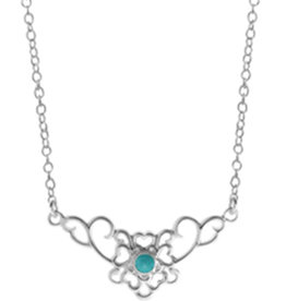 Turquoise Heart Scroll Necklace
