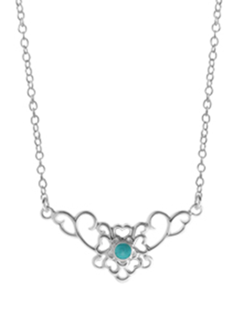 Turquoise Heart Scroll Necklace
