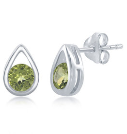 Teardrop Peridot Post Earrings