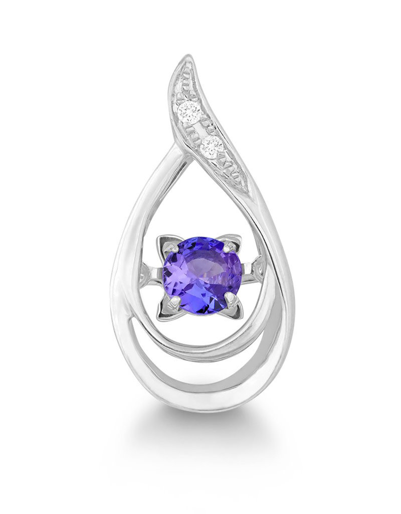 Sterling Silver Dancing Tanzanite Necklace 18"