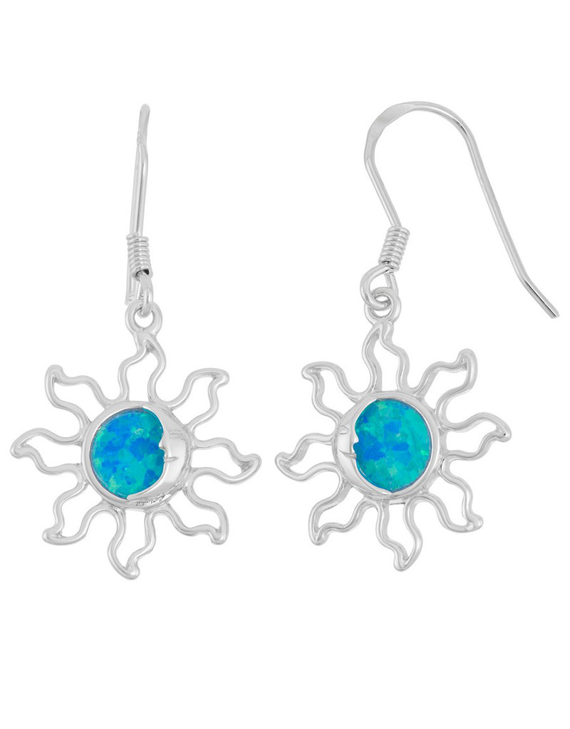 Opal Sun Dangle Earrings