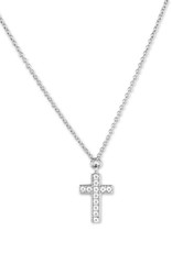 Sterling Silver Small CZ Cross Necklace