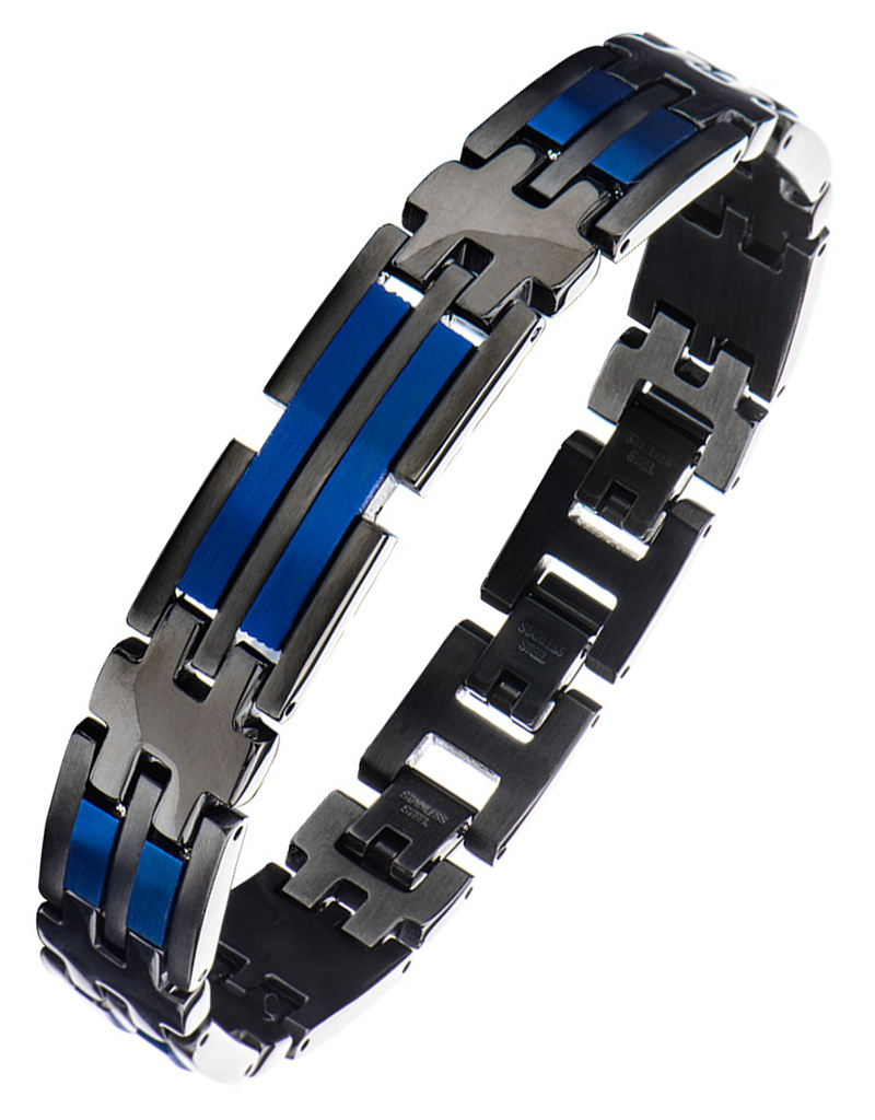 Black & Blue Steel Bracelet