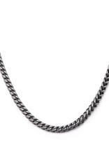 Men's 6mm Gunmetal Stainless Steel Foxtail Link Necklace 24"