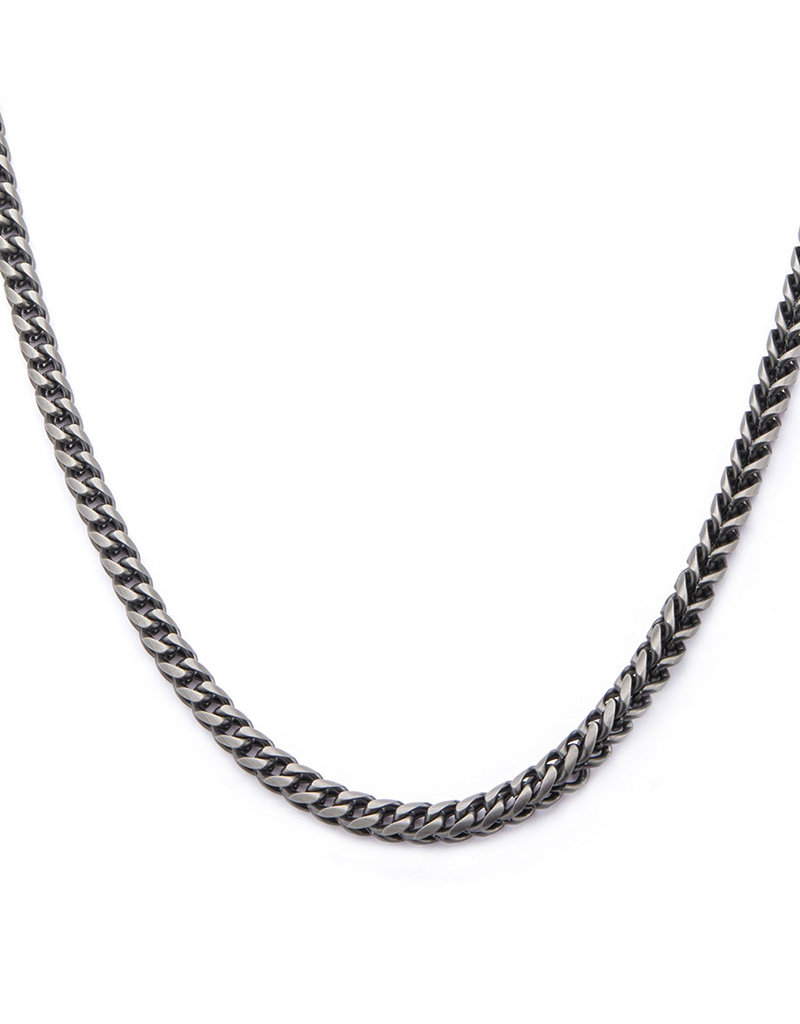 Men's 6mm Gunmetal Stainless Steel Foxtail Link Necklace 24"