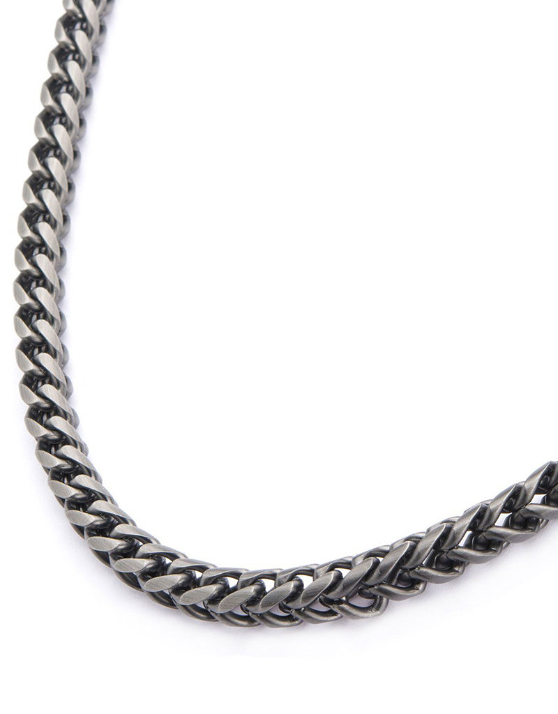 Men's 6mm Gunmetal Stainless Steel Foxtail Link Necklace 24"