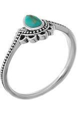 Sterling Silver Dotted Turquoise Teardrop Ring