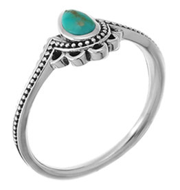 Dotted Turquoise Teardrop Ring