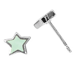 Star Green MOP Stud Earrings 6mm