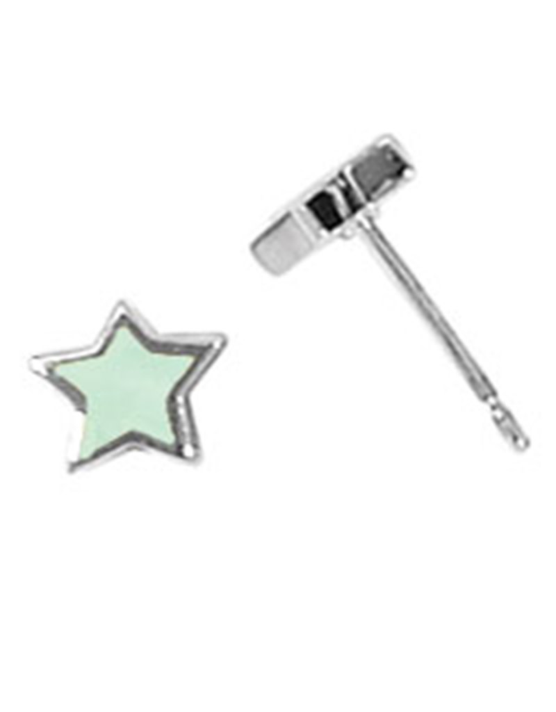 Star Green MOP Stud Earrings 6mm