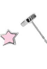 Sterling Silver Star Pink Shell Stud Earrings 6mm