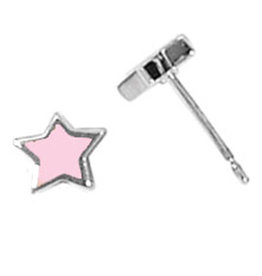Star Pink Shell Stud Earrings 6mm