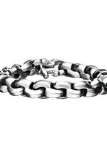 Men's Matte Stainless Steel Skull Clasp Chain Bracelet