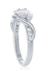 Sterling Silver Double CZ Engagement Ring