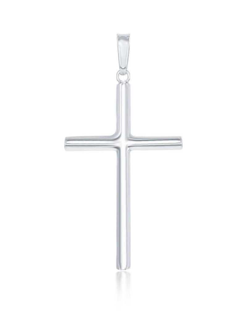 Men's Sterling Silver Plain Cross Pendant