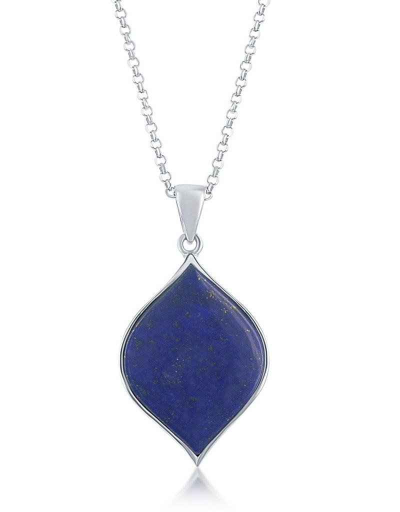 Sterling Silver Lapis Necklace 18"