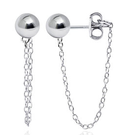 5mm Ball Stud with Chain Earrings