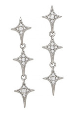 Sterling Silver Twinkling Star Dangle Earrings