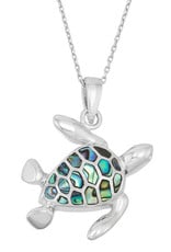 Sterling Silver Abalone Turtle Pendant