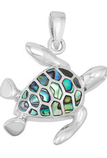 Sterling Silver Abalone Turtle Pendant