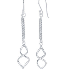 Bar and Twist Dangle Earrings