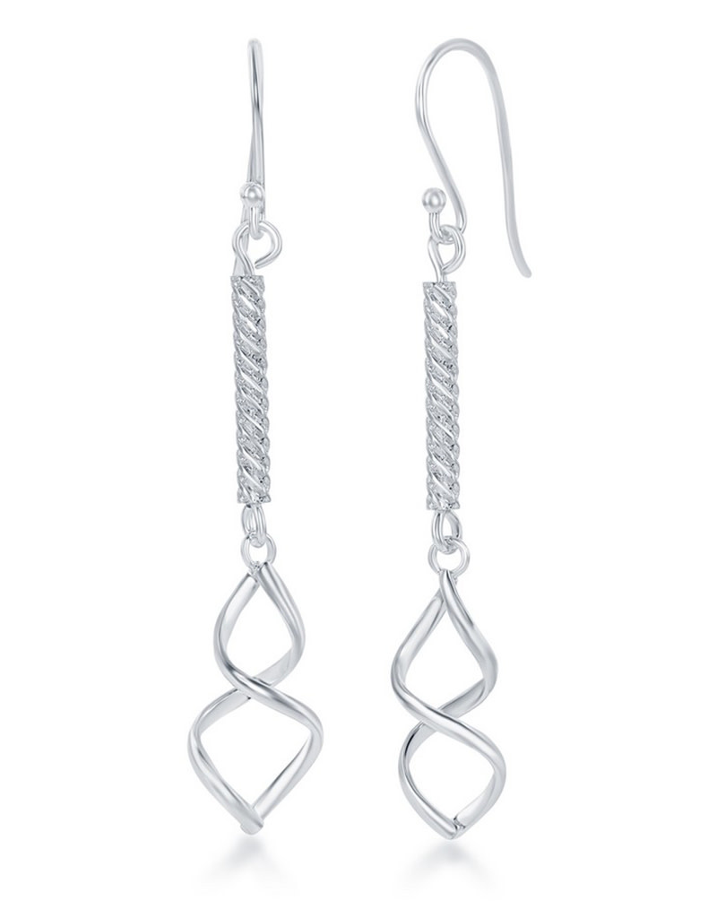 Bar and Twist Dangle Earrings