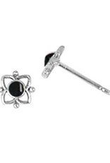 Sterling Silver Onyx Stud Earrings 6mm