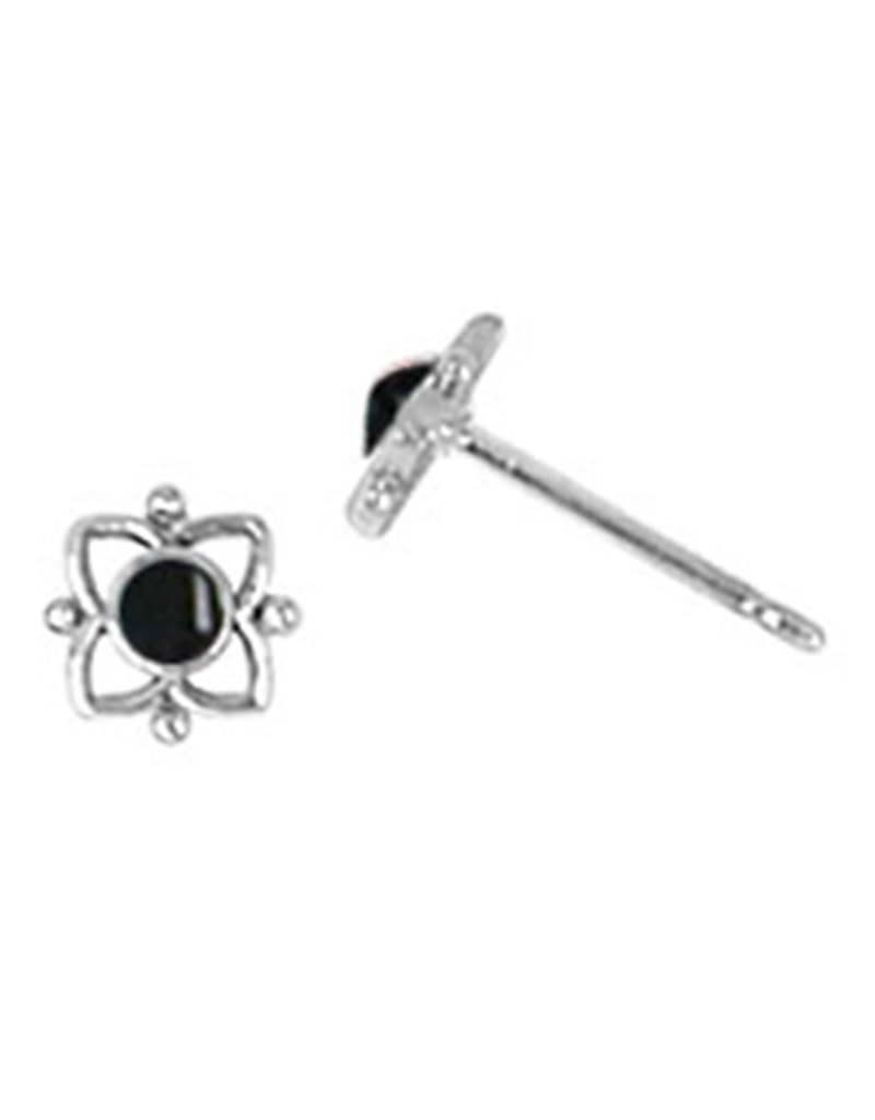 Sterling Silver Onyx Stud Earrings 6mm