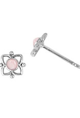 Sterling Silver Pink Shell Stud Earrings 6mm