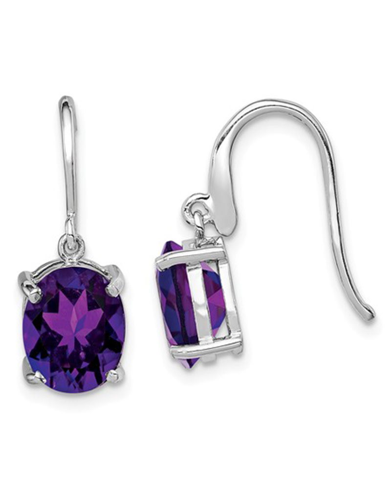 Oval Amethyst Earrings 9x7mm
