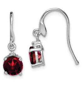Round Garnet and Diamond Earrings