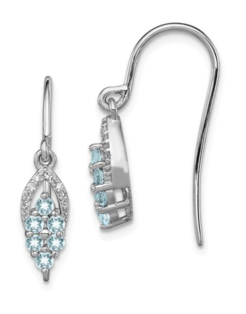 Aquamarine and Diamond Earrings