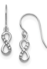 Sterling Silver Infinity CZ Earrings 11mm