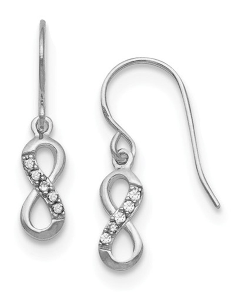 Sterling Silver Infinity CZ Earrings 11mm