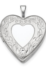 Sterling Silver Heart Flower Locket Pendant 20mm