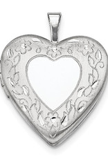 Sterling Silver Heart Flower Locket Pendant 20mm