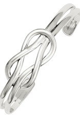 Women's Sterling Silver Double Band Knot Cuff Bracelet