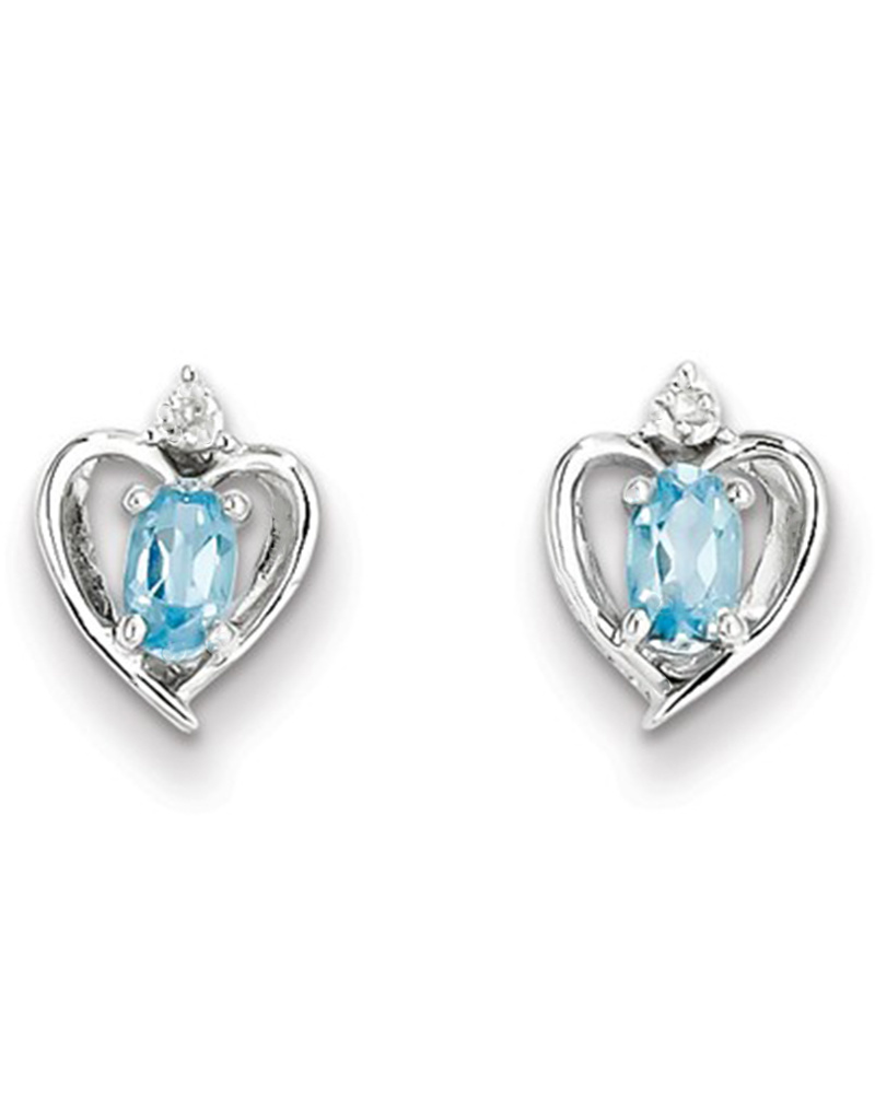 Blue Topaz & Diamond Earrings