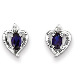 Sapphire (Lab) & Diamond Earrings