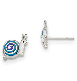 Snail Enamel Stud Earrings 9mm