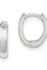 Sterling Silver 3mm Wide U-Shaped Huggie Earrings 14mm