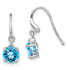 Blue Topaz and Diamond Earrings