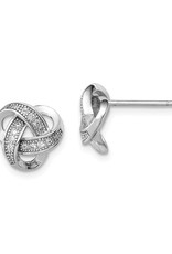Sterling Silver CZ Knot Stud Earrings