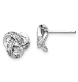 CZ Knot Stud Earrings