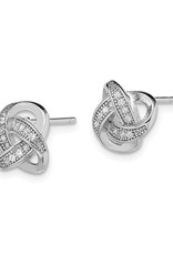 Sterling Silver CZ Knot Stud Earrings